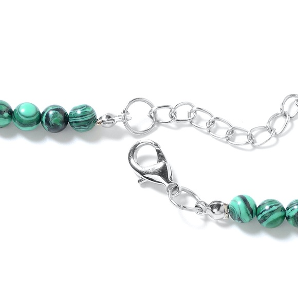 Lab Created Malachite Earrings and Necklace Set - Picture 3 of 7